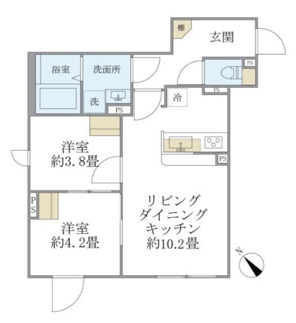 EXAM AKASAKA エクサムアカサカ(2LDK/5階)の間取り写真