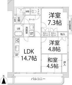 キャッスルコート安室(3LDK/4階)の間取り写真