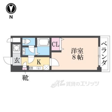 Mプラザ香里六番館(1K/2階)の間取り写真