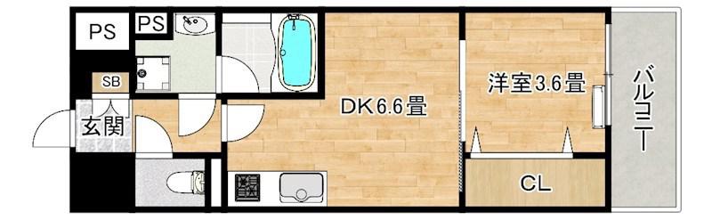 ソフィア・ケイ(1DK/3階)の間取り写真