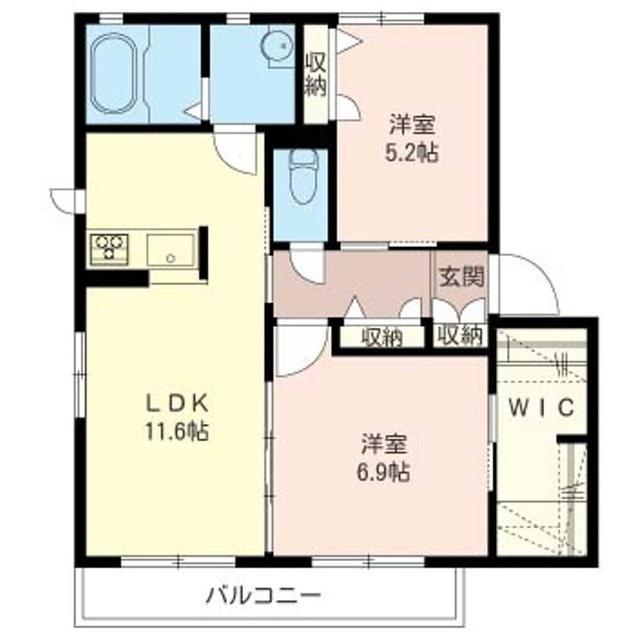 ジュエル(2LDK/2階)の間取り写真