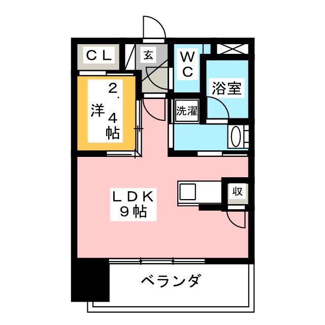 グランフォーレプライム高宮(1LDK/8階)の間取り写真