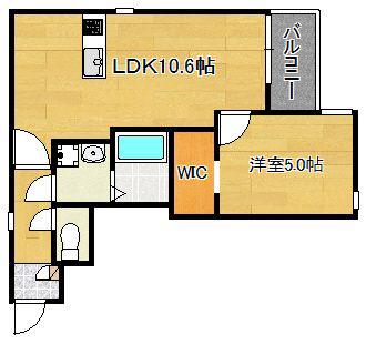 CRECIA吉塚(1LDK/3階)の間取り写真