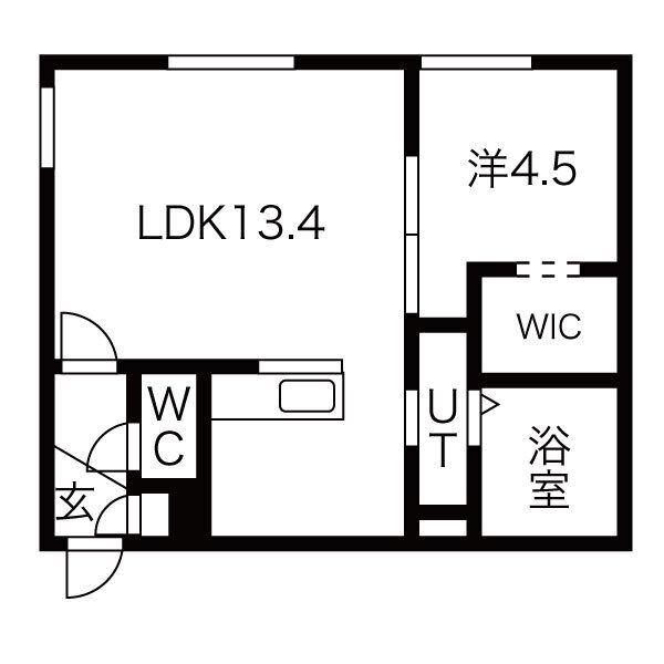 POEM南8条(1LDK/3階)の間取り写真