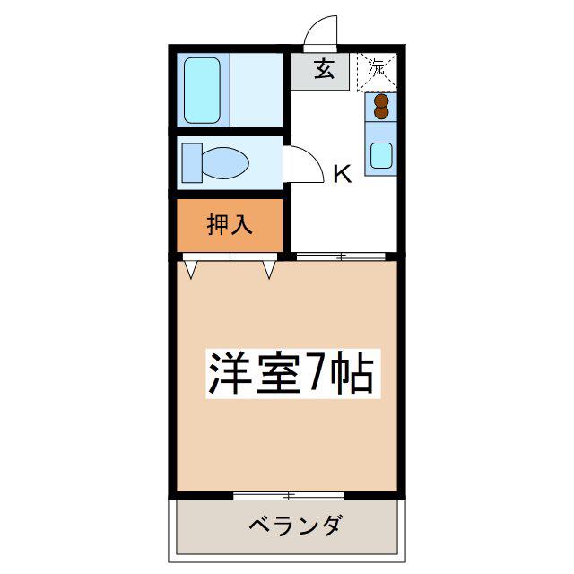 おおみなみ(1K/2階)の間取り写真