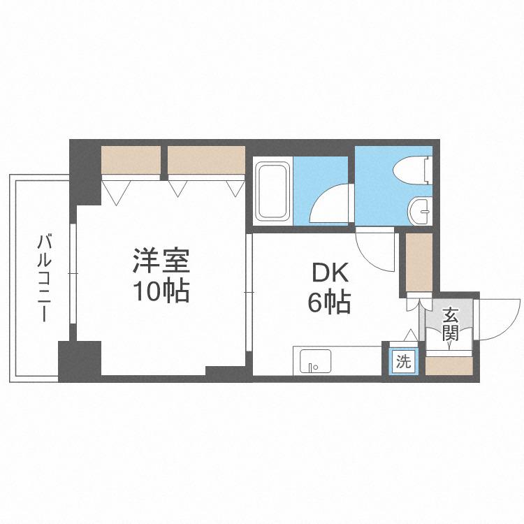 フローライト長堀橋(1DK/7階)の間取り写真