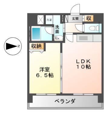スタジオスクエア泉(1LDK/7階)の間取り写真
