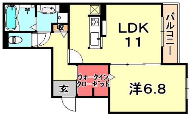 KITANO COLN(1LDK/1階)の間取り写真