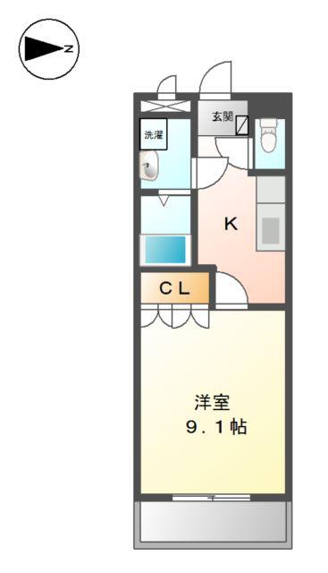 グランエスト(1K/3階)の間取り写真