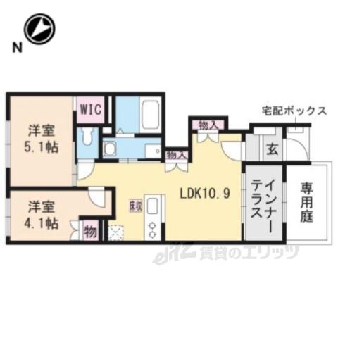 コンフォール横木(2LDK/1階)の間取り写真