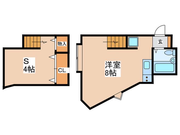 喜多見アビタシオン(ワンルーム/2階)の間取り写真