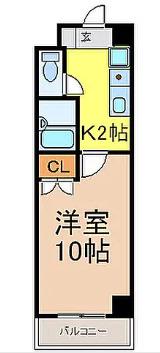 カーサ新栄(1K/2階)の間取り写真