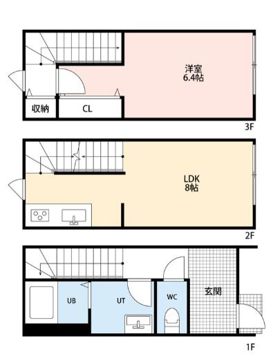 MOK-TERRACE 三郷(1LDK/1階)の間取り写真