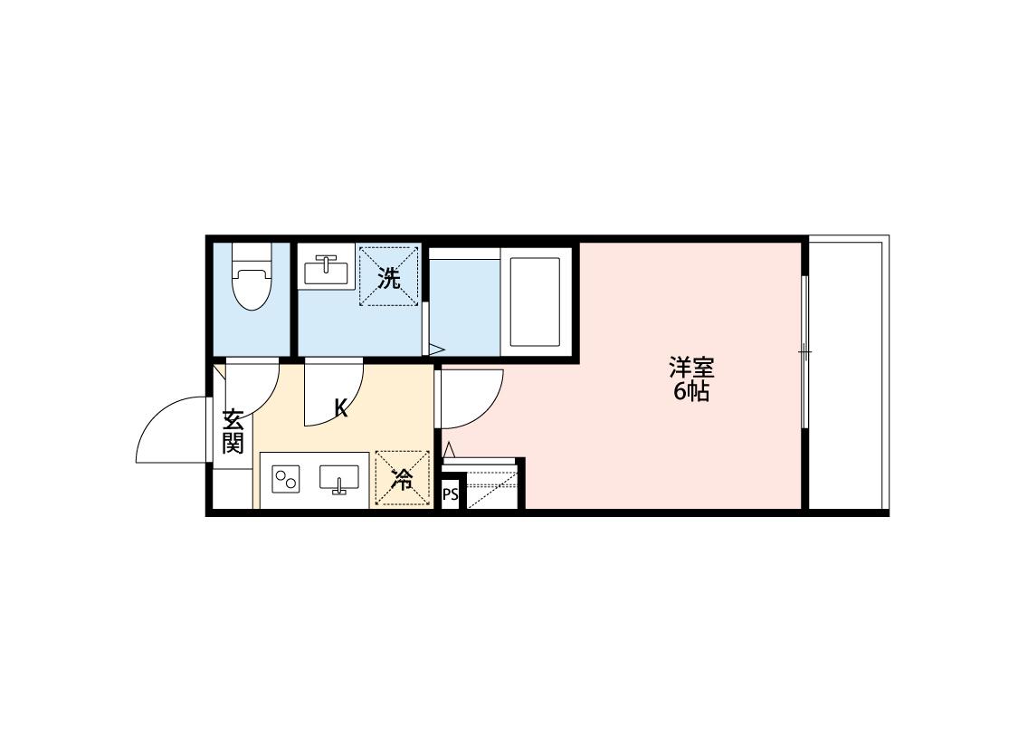 CRECIA五香南(1K/3階)の間取り写真