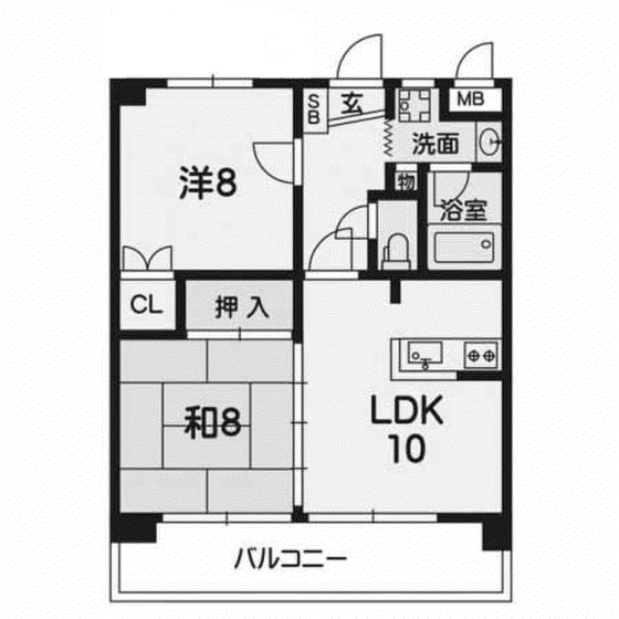 ソフィールビル(2LDK/4階)の間取り写真