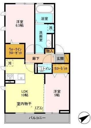 カーサ・ボニータ(2LDK/1階)の間取り写真