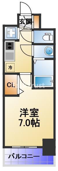 プレサンス水都OKAWA(1K/5階)の間取り写真