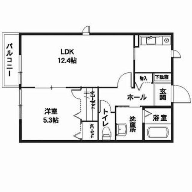 エウクレイデス(1LDK/2階)の間取り写真