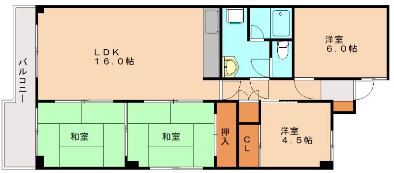 藤和西新コープ(4LDK/2階)の間取り写真