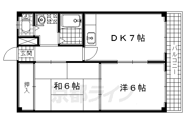 プラムアコード(2DK/3階)の間取り写真