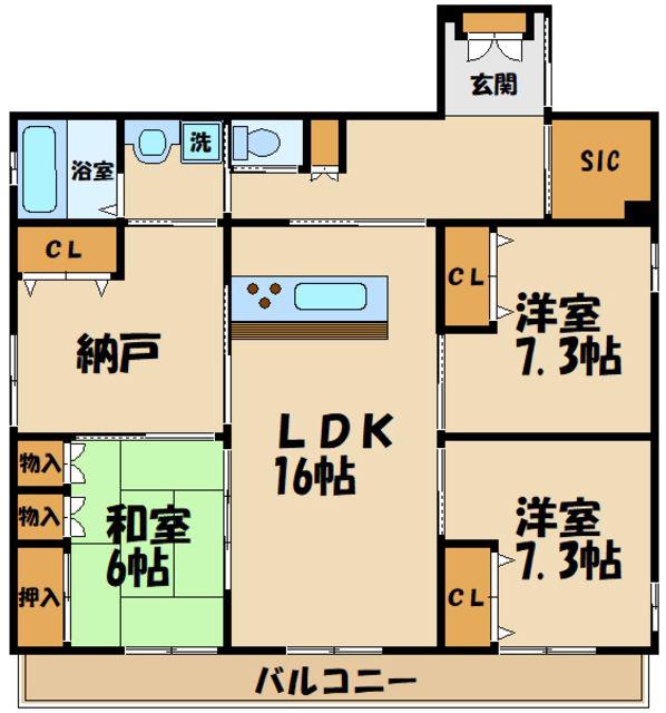 パークサイドKOYO(3SLDK/1階)の間取り写真