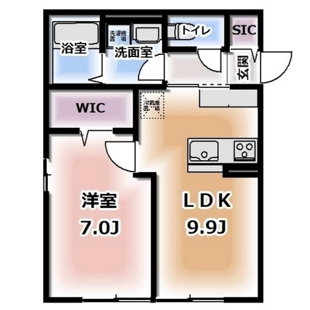 KOMOREBI GARDEN中田本町C(1LDK/1階)の間取り写真