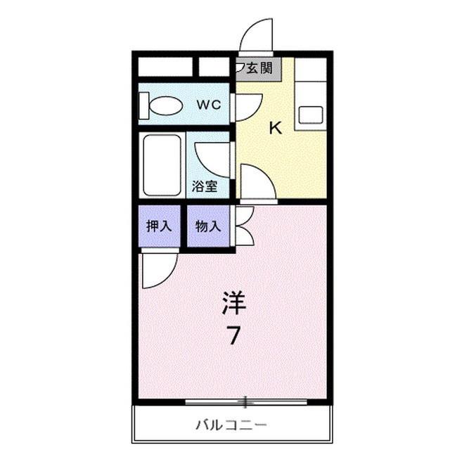 メゾンセシボン・E(1K/2階)の間取り写真