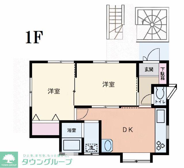 メゾンカワイ第2(2DK/1階)の間取り写真