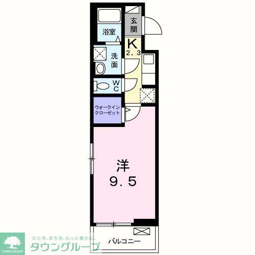 グランドソレイユ(1K/2階)の間取り写真