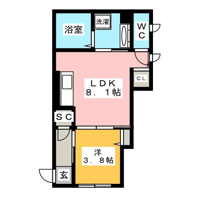 パセーオ北鎌倉II(1LDK/1階)の間取り写真
