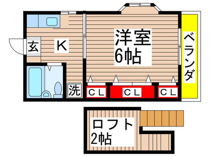 ハイライフ(1K/1階)の間取り写真