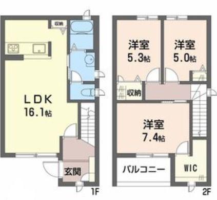 ディアスハリマ(3LDK/1階)の間取り写真