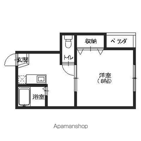 フラット21(1DK/1階)の間取り写真