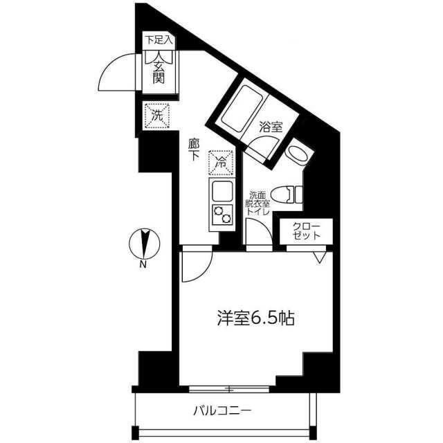 アイルカナーレ門前仲町(1K/2階)の間取り写真