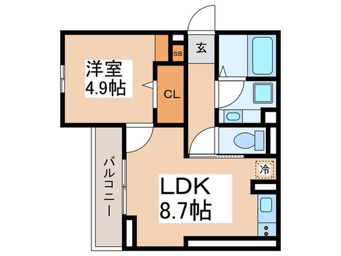 リベラマーロIV(1LDK/2階)の間取り写真