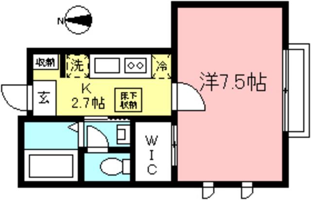 リヴィエール(1K/1階)の間取り写真