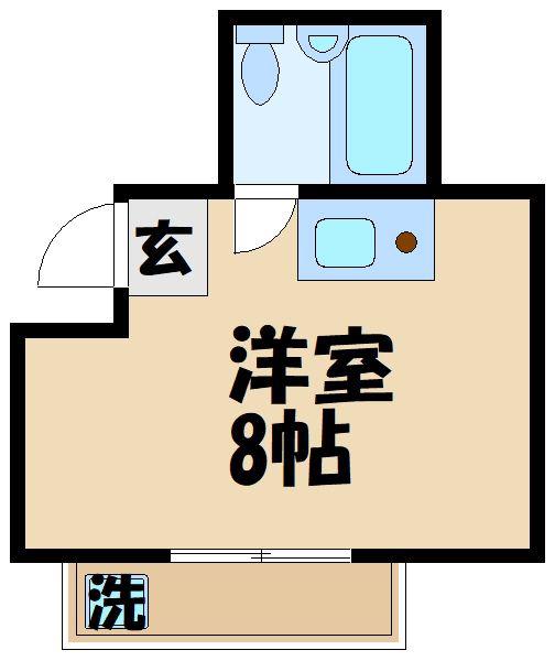 メリーライフ仙川(ワンルーム/3階)の間取り写真