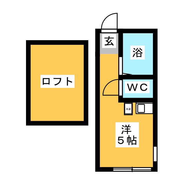 ヒルズ小田(ワンルーム/2階)の間取り写真