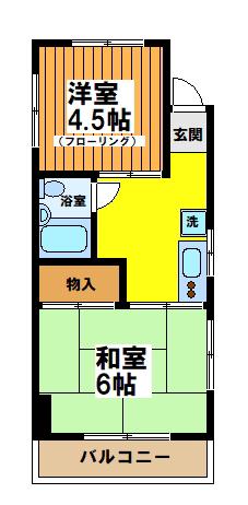 コーポ五輪(2K/3階)の間取り写真