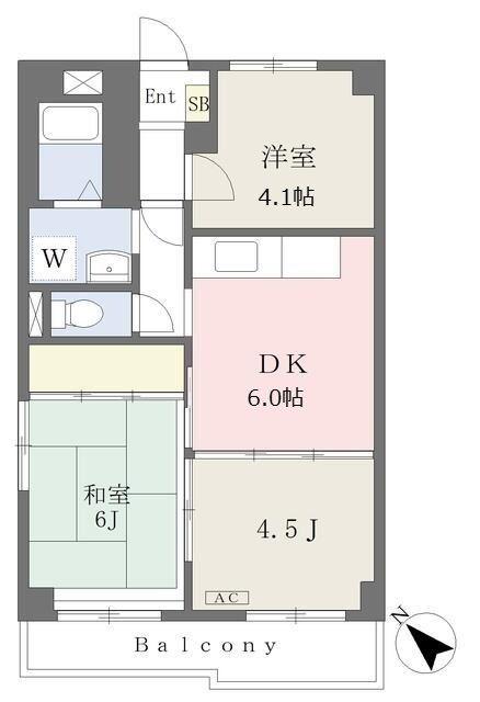 赤羽パールマンション(3DK/3階)の間取り写真