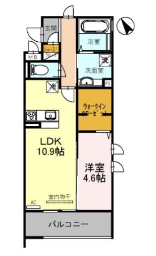 ルピナス北条(1LDK/3階)の間取り写真