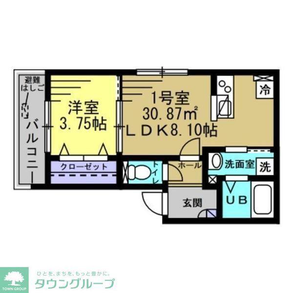 オークプレイス(1LDK/2階)の間取り写真