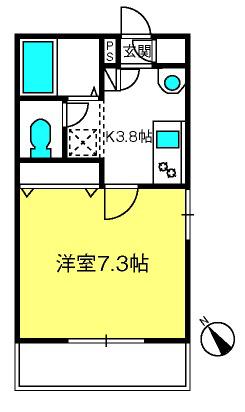 鳩ヶ谷一番館(1K/1階)の間取り写真