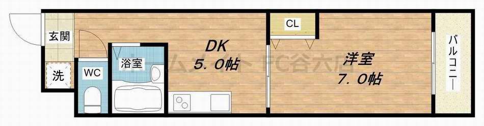 NSパレス(1DK/6階)の間取り写真
