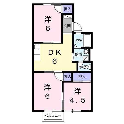 コーポラス宮の前(3DK/1階)の間取り写真