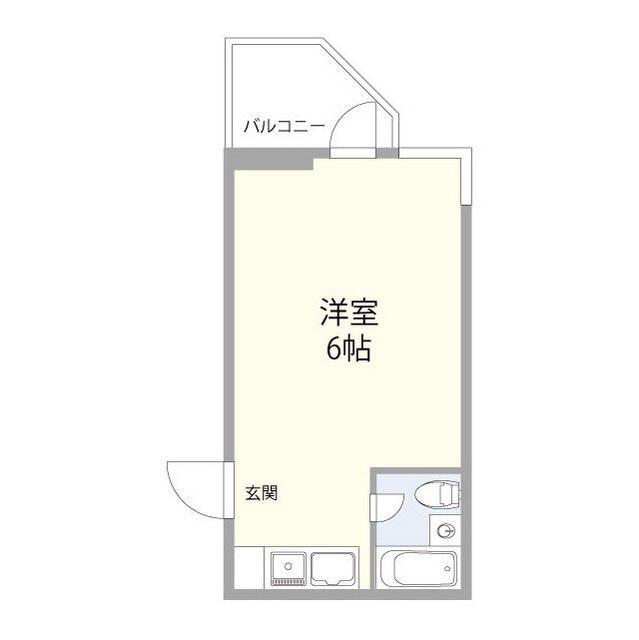 マンション岡(ワンルーム/5階)の間取り写真
