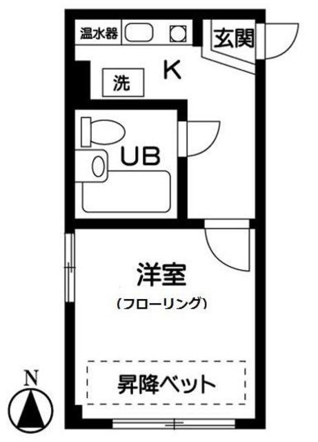 シェソワウインII(1K/1階)の間取り写真
