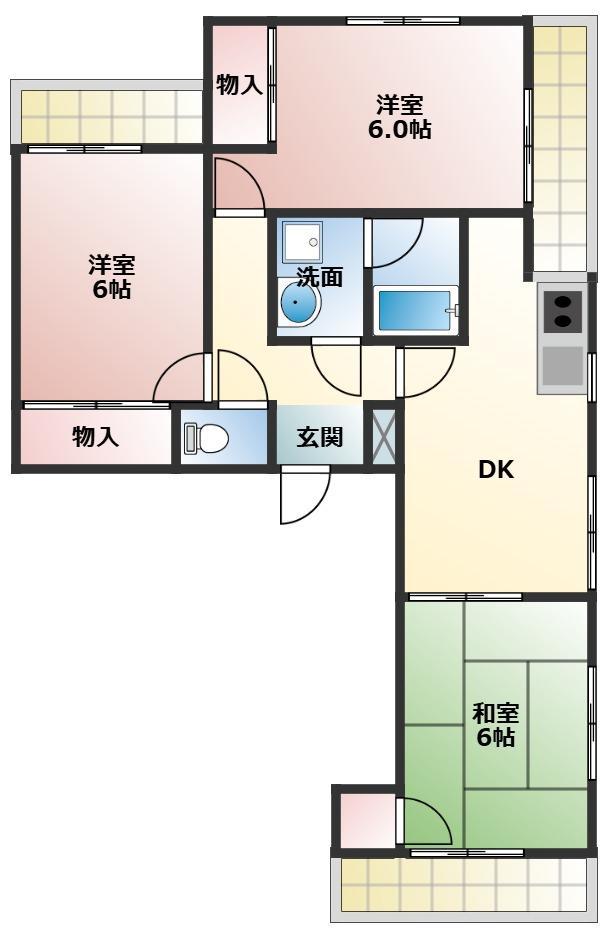 パストラル M3(3DK/2階)の間取り写真