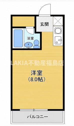 アクティ福島(ワンルーム/4階)の間取り写真