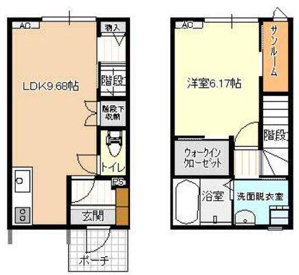 ビオラ泉町A棟(1LDK/1階)の間取り写真